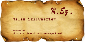 Milis Szilveszter névjegykártya